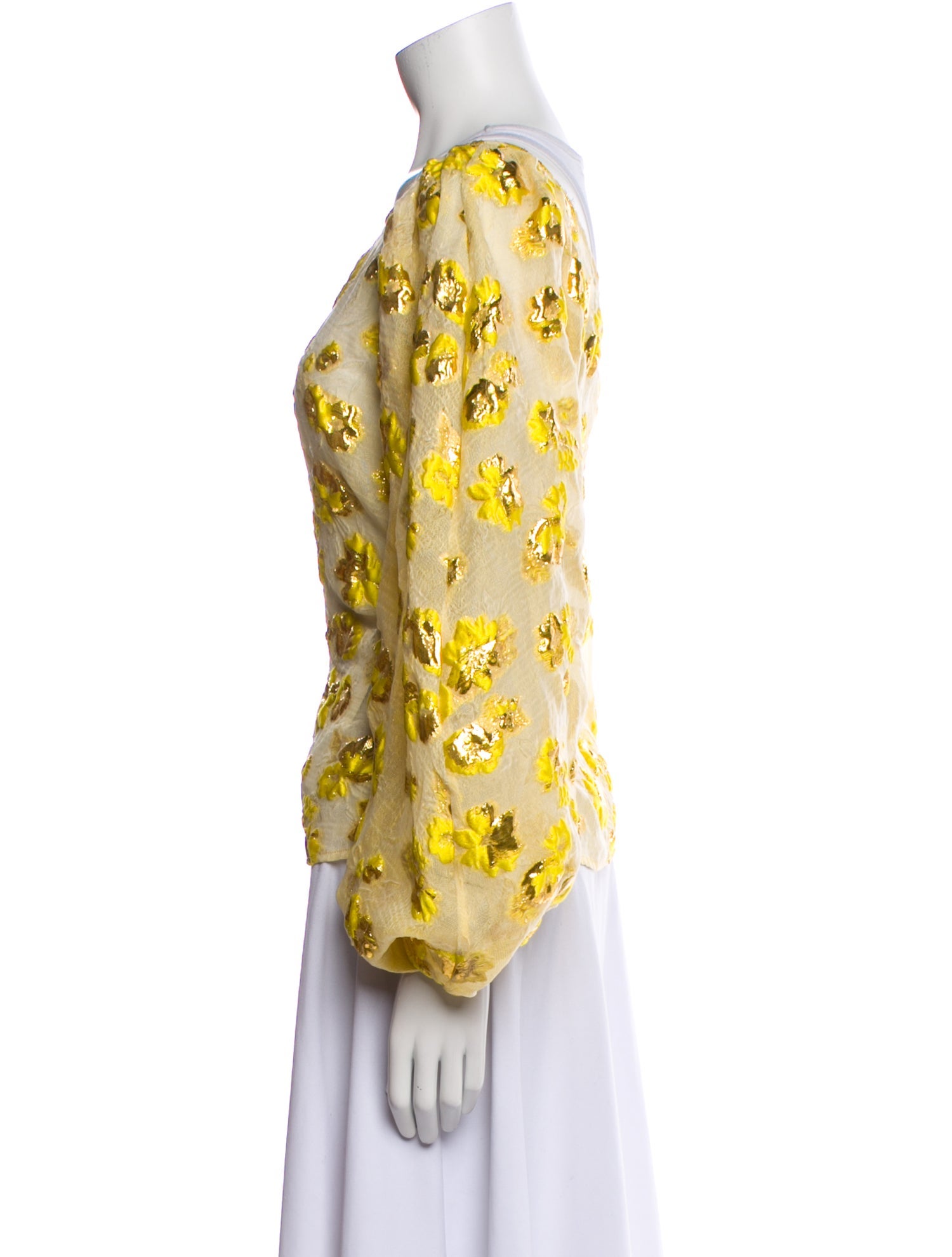 Rachel Comey Floral Print Scoop Neck Button-Up Top